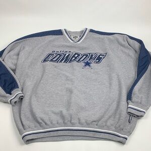 Vintage Lee Cowboys Football NFL Men's Gray Blue Crewneck Sweatshirt Size XL